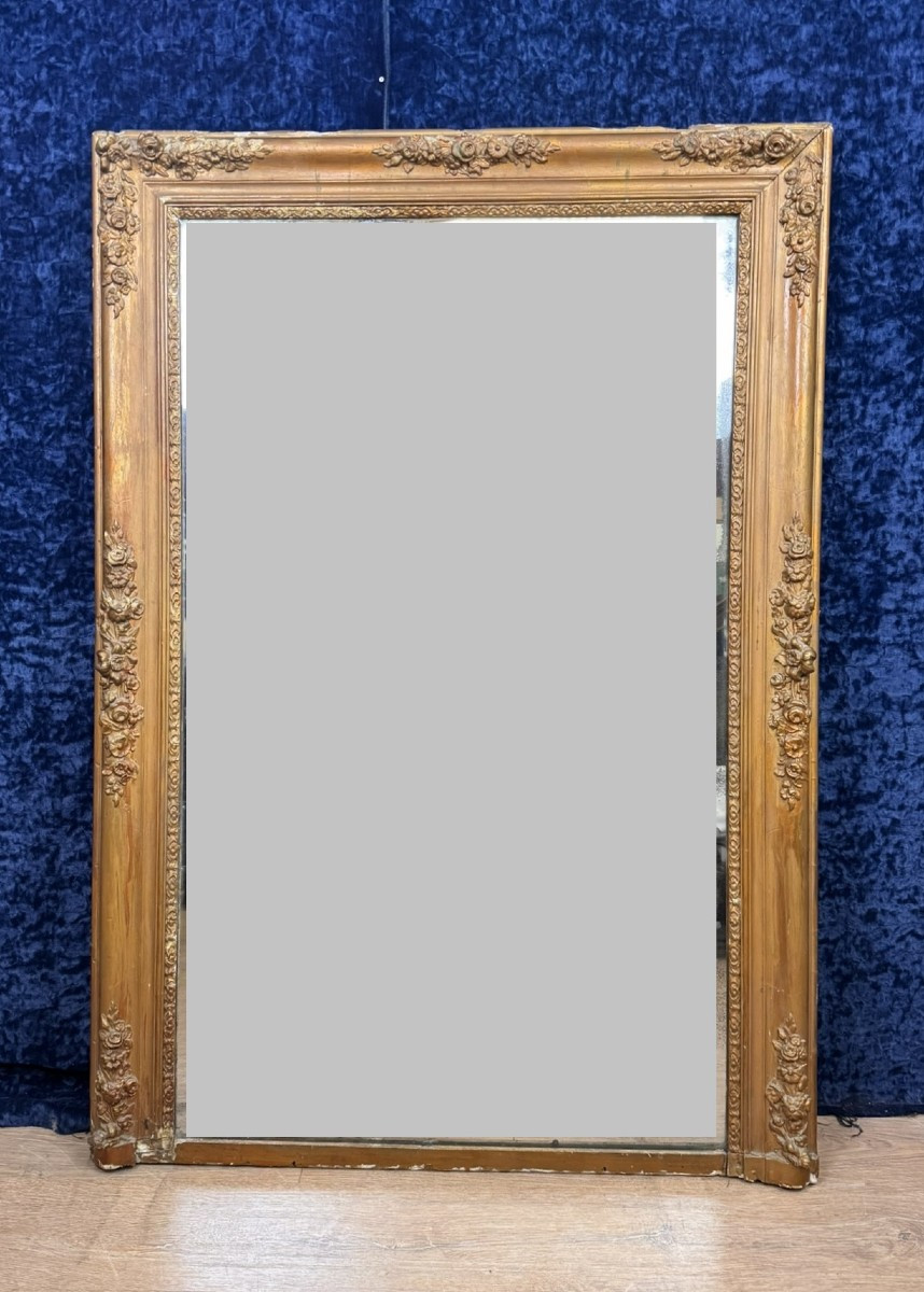 Miroir époque Empire En Bois Et Stuc Doré Circa 1810-1820-photo-3