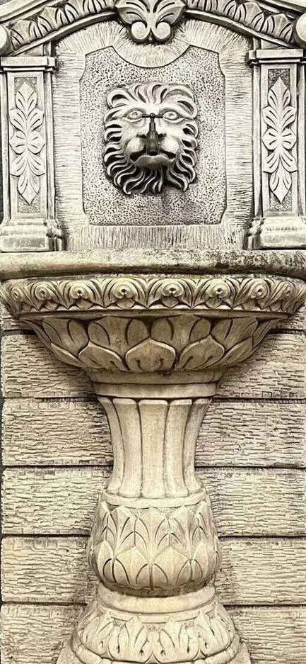 Antique Fountain In Reconstituted Stone, Mid-20th Century-photo-2