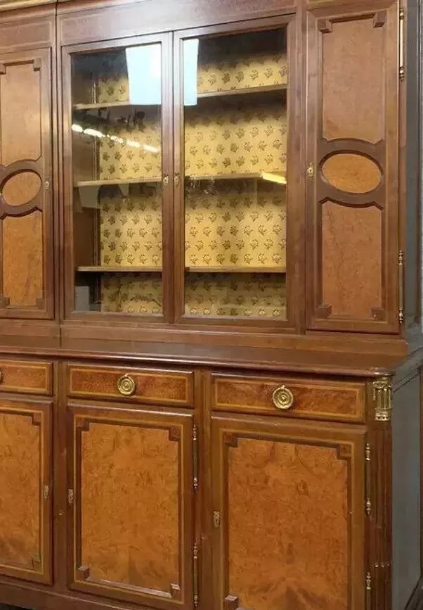 Louis XVI Style Bookcase In Marquetry Stamped Eugène Printz And Sons Circa 1850.-photo-1