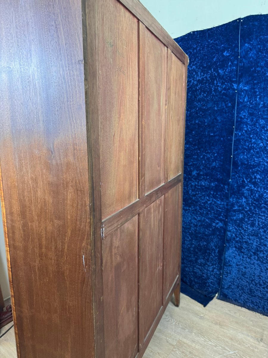 Louis XV Style Armoire In Marquetry, 20th Century -photo-6