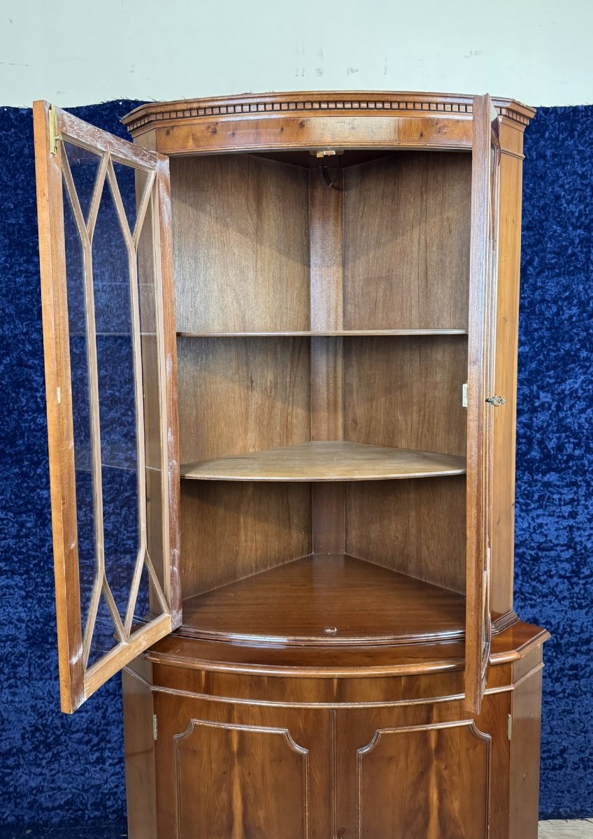 Vitrine Encoignure Anglaise Vintage En Acajou -photo-4