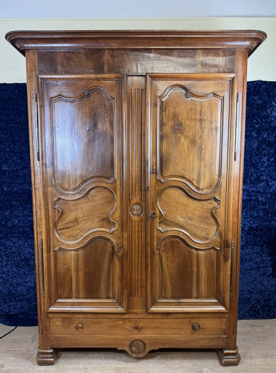 Louis XV - Louis XVI Transition Period Wardrobe In Walnut