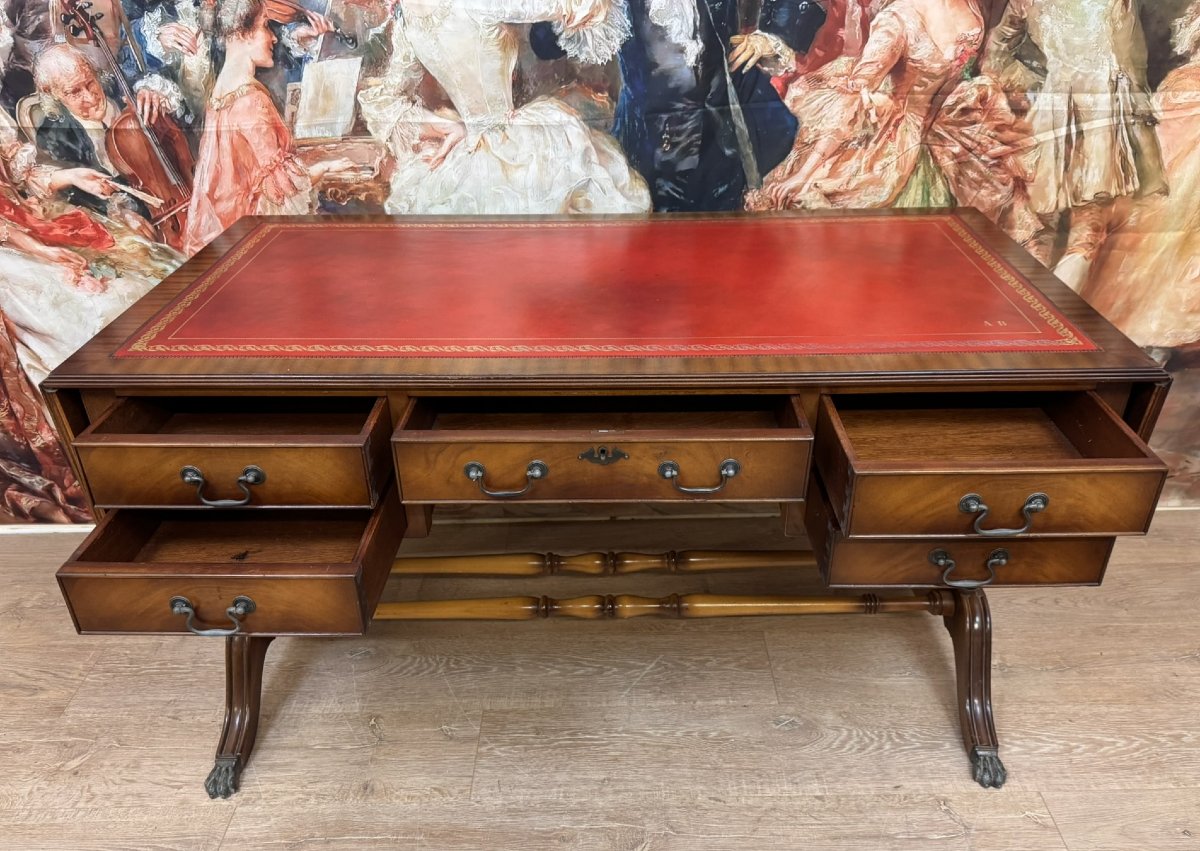 English Double-sided Mahogany Desk -photo-2