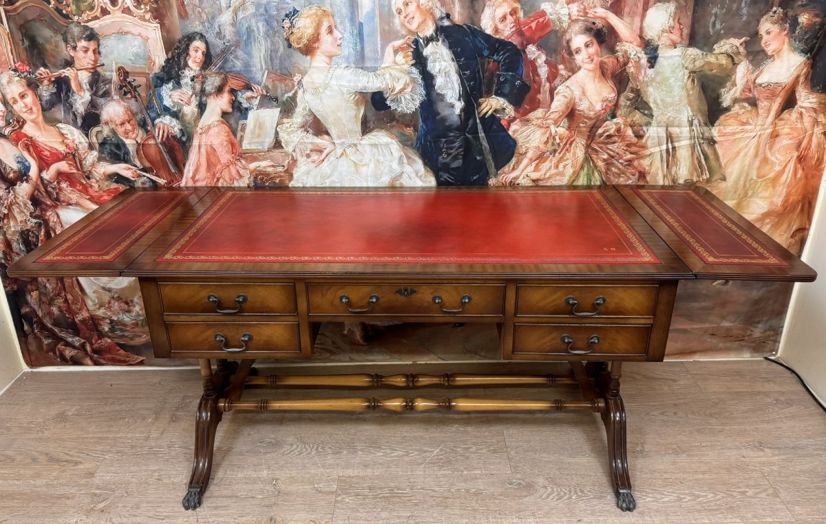 English Double-sided Mahogany Desk -photo-5