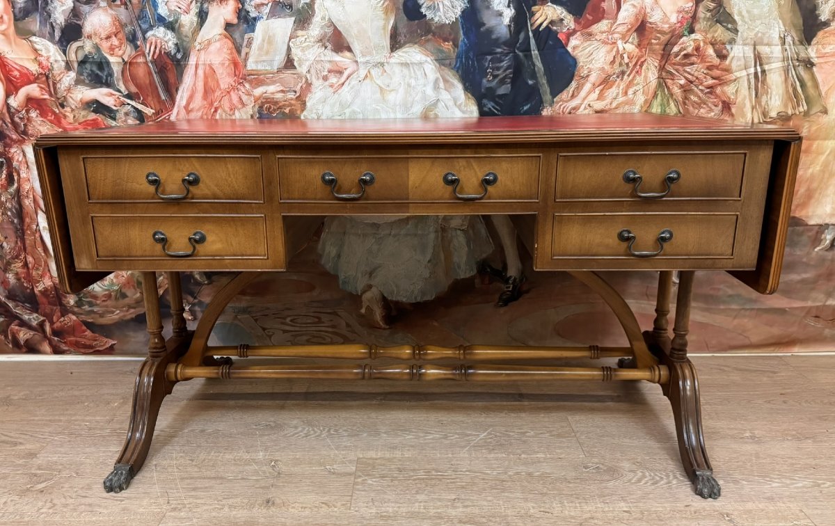 English Double-sided Mahogany Desk -photo-6