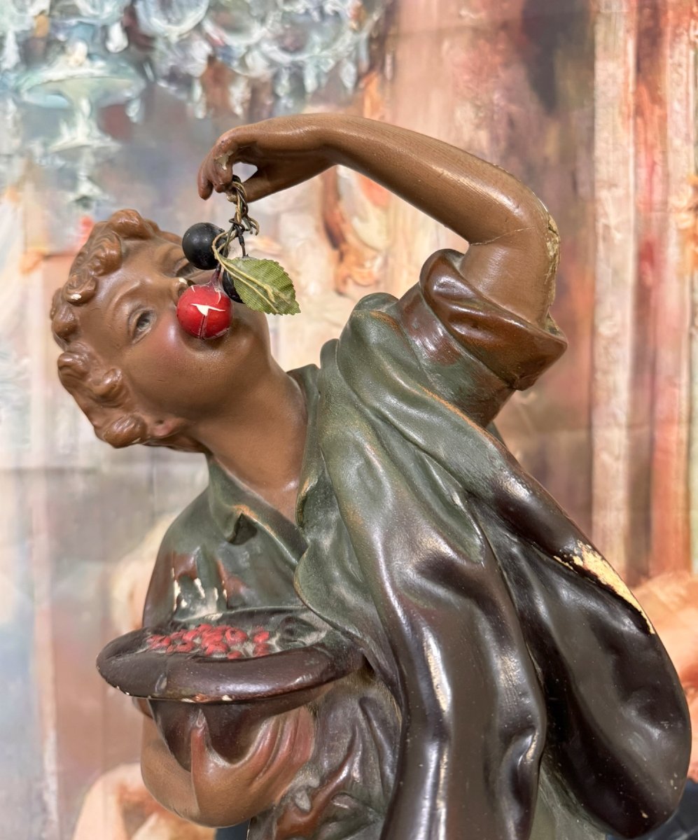 Painted Plaster Statue From The Art Deco Period-photo-1