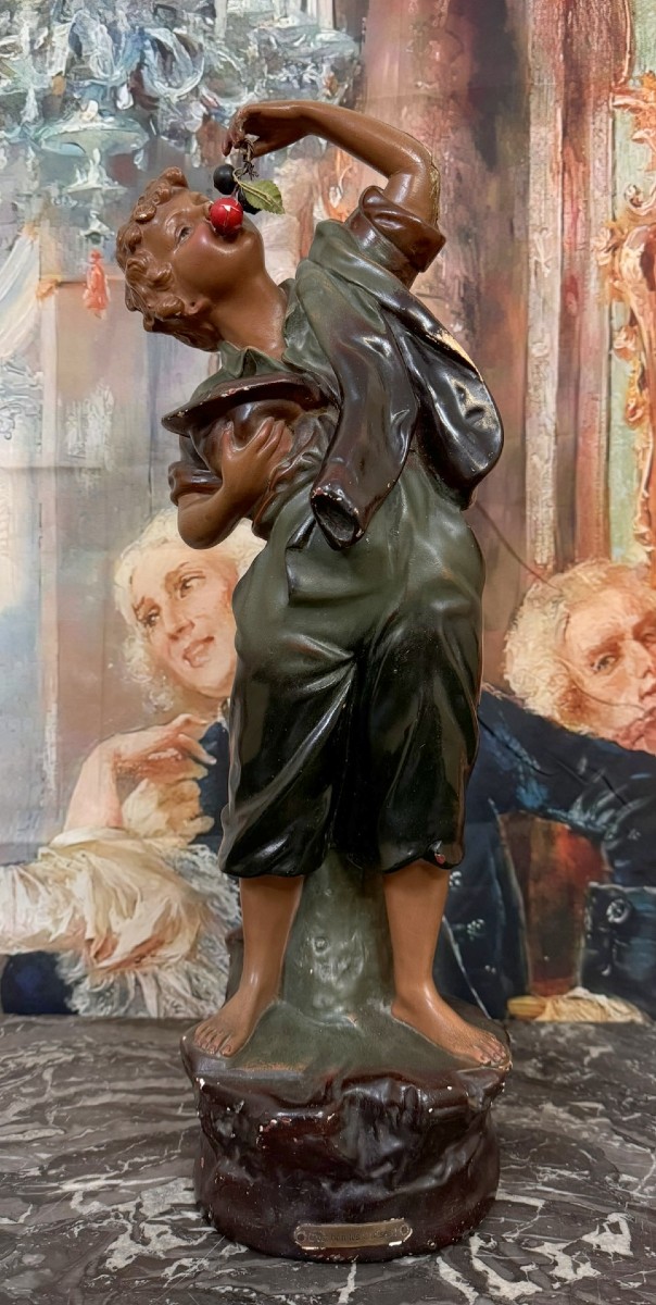 Painted Plaster Statue From The Art Deco Period