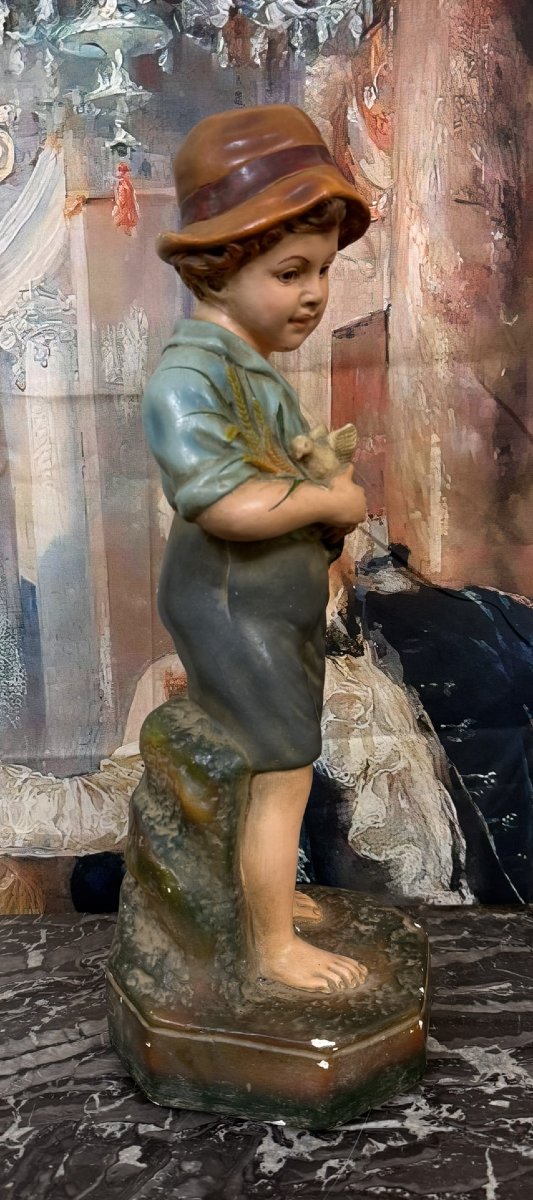 Statue En Platre Peint époque Art Déco (2)-photo-4