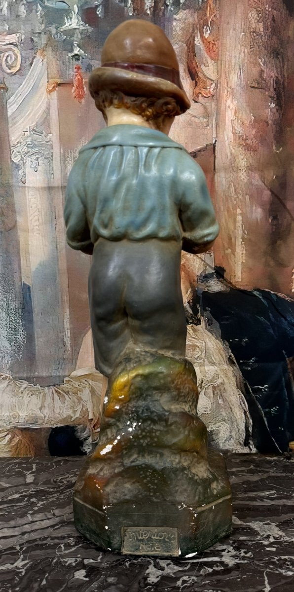 Statue En Platre Peint époque Art Déco (2)-photo-5