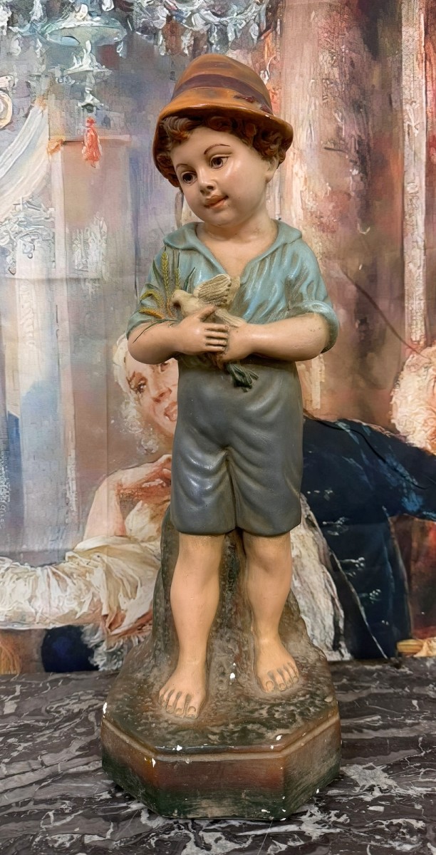 Statue En Platre Peint époque Art Déco (2)