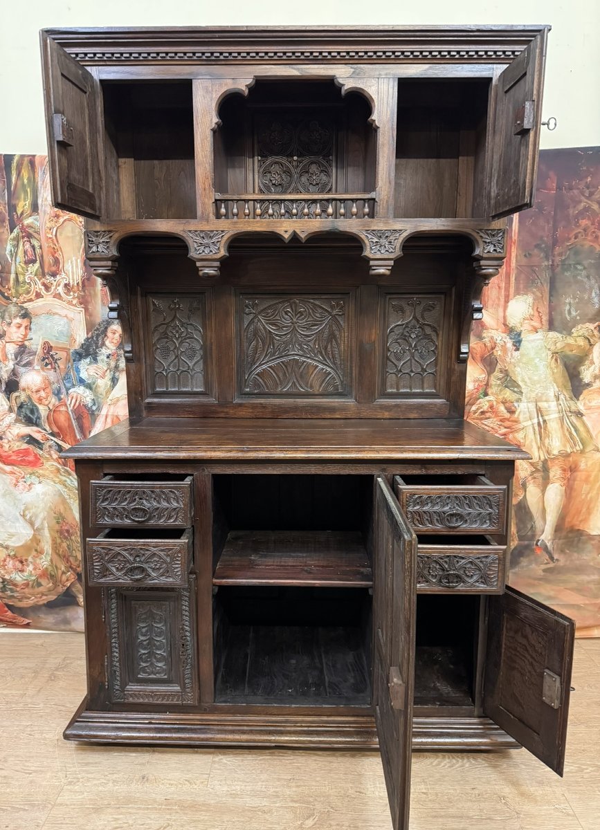 Cabinet Style Renaissance En Bois Sculpté-photo-4