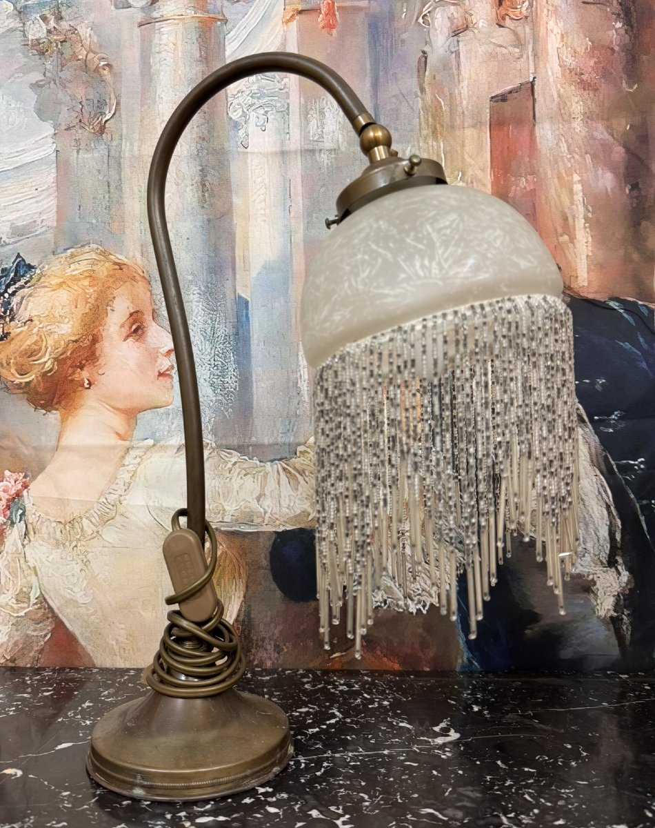 Paire De Lampes A Poser Vintage Style Art Nouveau-photo-2