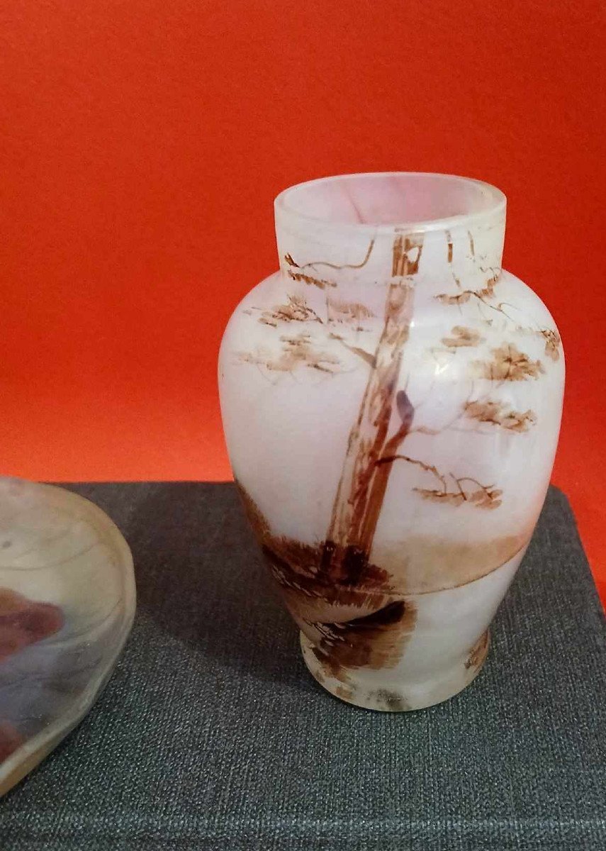 Two Vases And A Marbled Glass Empty Pocket-photo-3