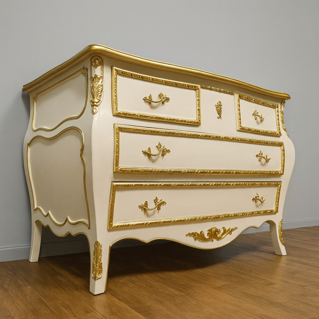 Curved Louis XV Style Chest Of Drawers 
