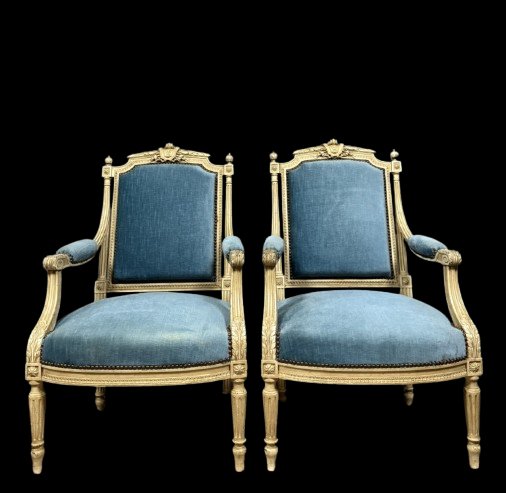 Pair Of Louis XVI Style Armchairs-photo-2