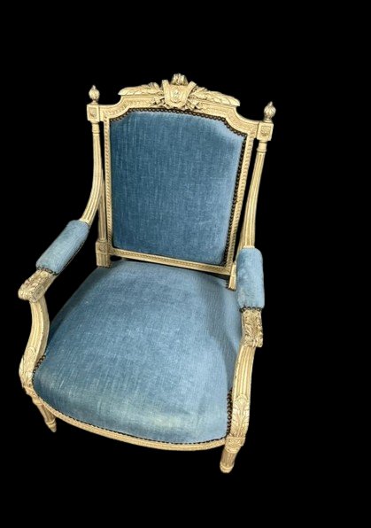 Pair Of Louis XVI Style Armchairs-photo-3