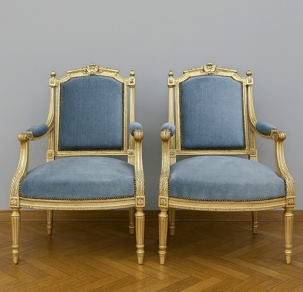 Pair Of Louis XVI Style Armchairs