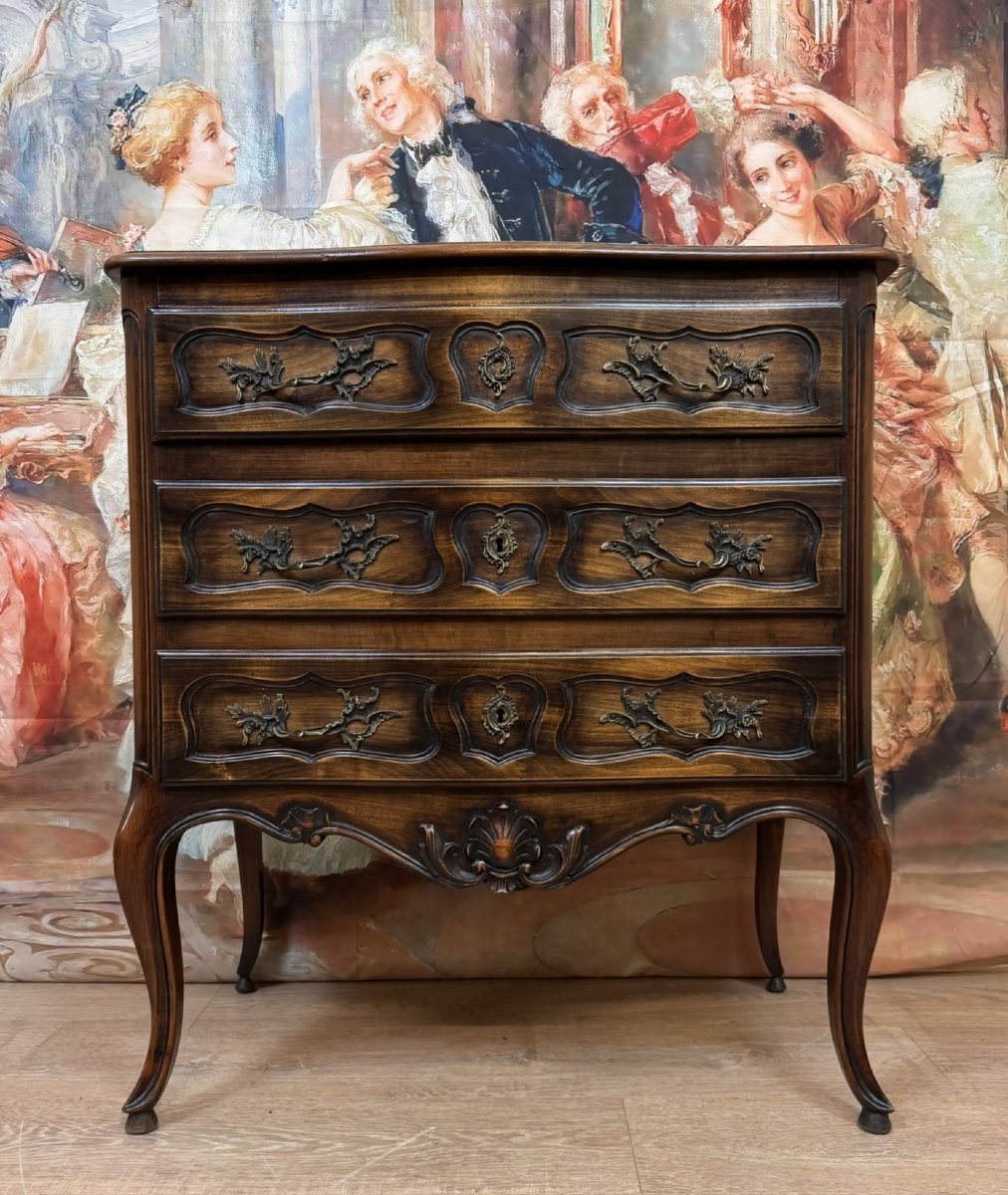 Louis XV Style Provencal Secretary Chest Of Drawers-photo-1