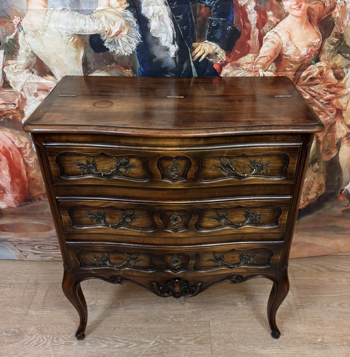 Louis XV Style Provencal Secretary Chest Of Drawers-photo-2