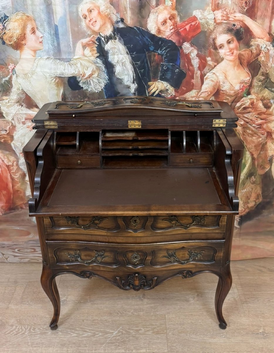 Louis XV Style Provencal Secretary Chest Of Drawers-photo-4