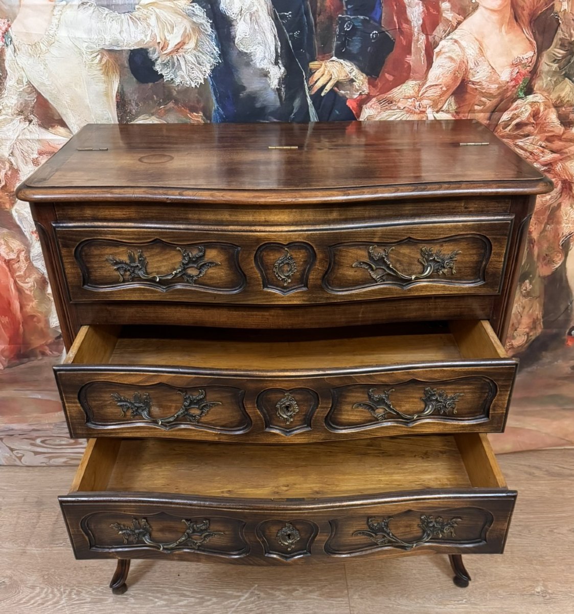 Louis XV Style Provencal Secretary Chest Of Drawers-photo-7