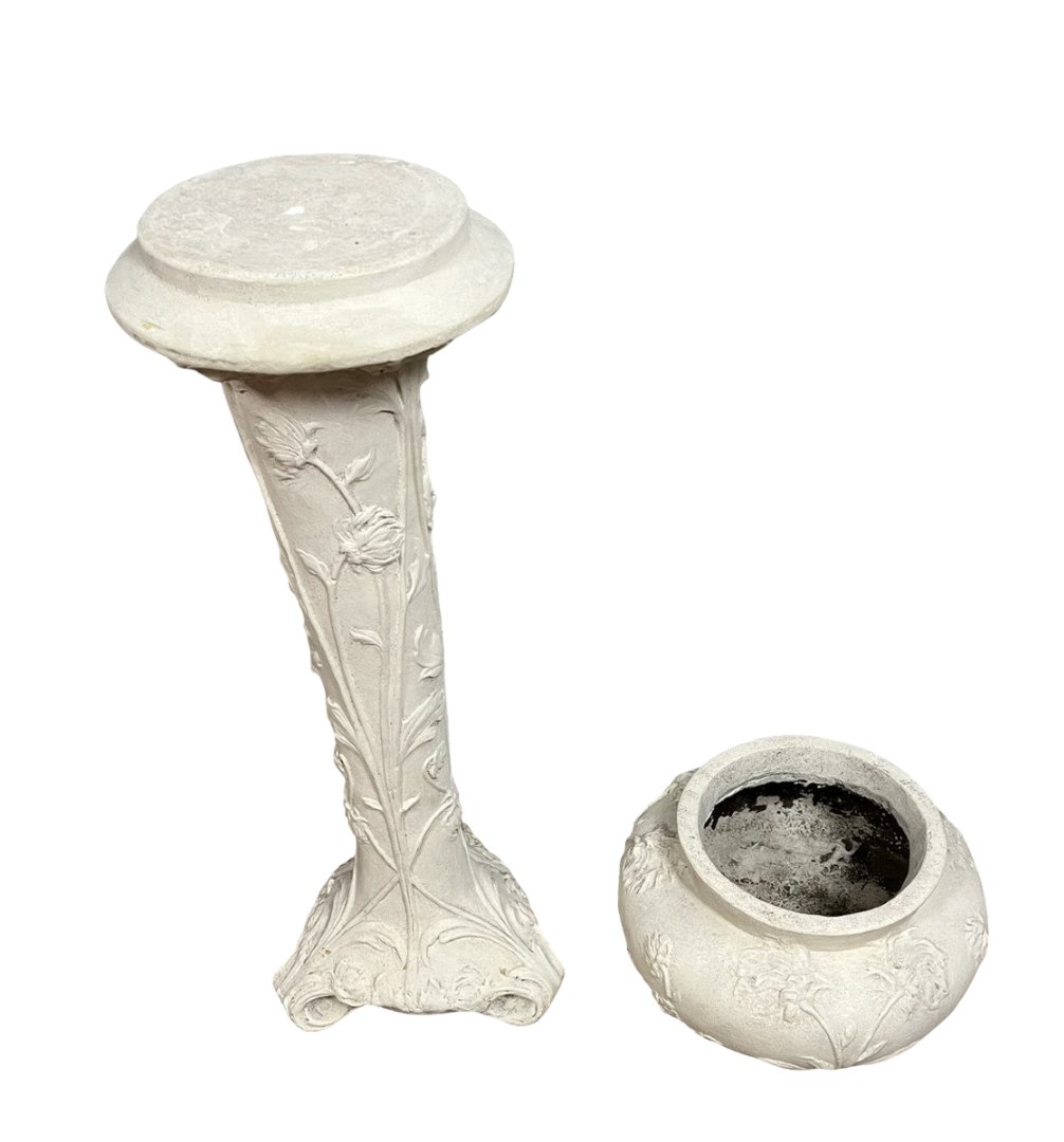 cache pot et sa colonne époque Art Nouveau-photo-1
