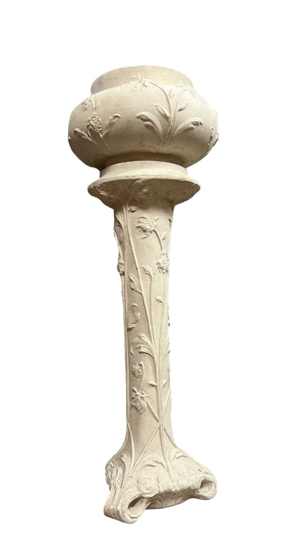 cache pot et sa colonne époque Art Nouveau-photo-3