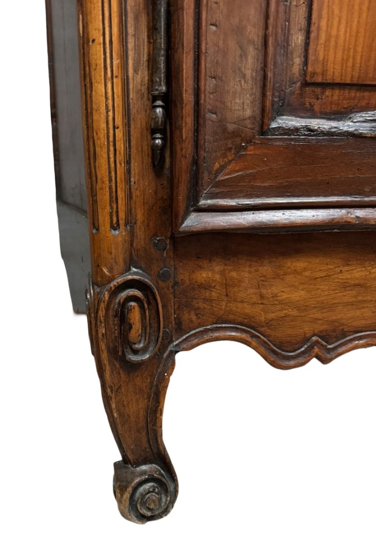 buffet deux corps style Louis XV en merisier et noyer -photo-3