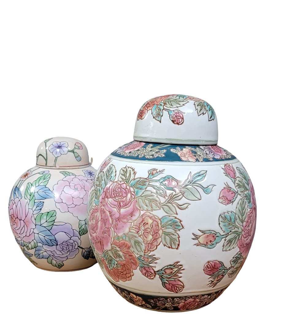 Deux pots couverts en porcelaine chinoise -photo-1