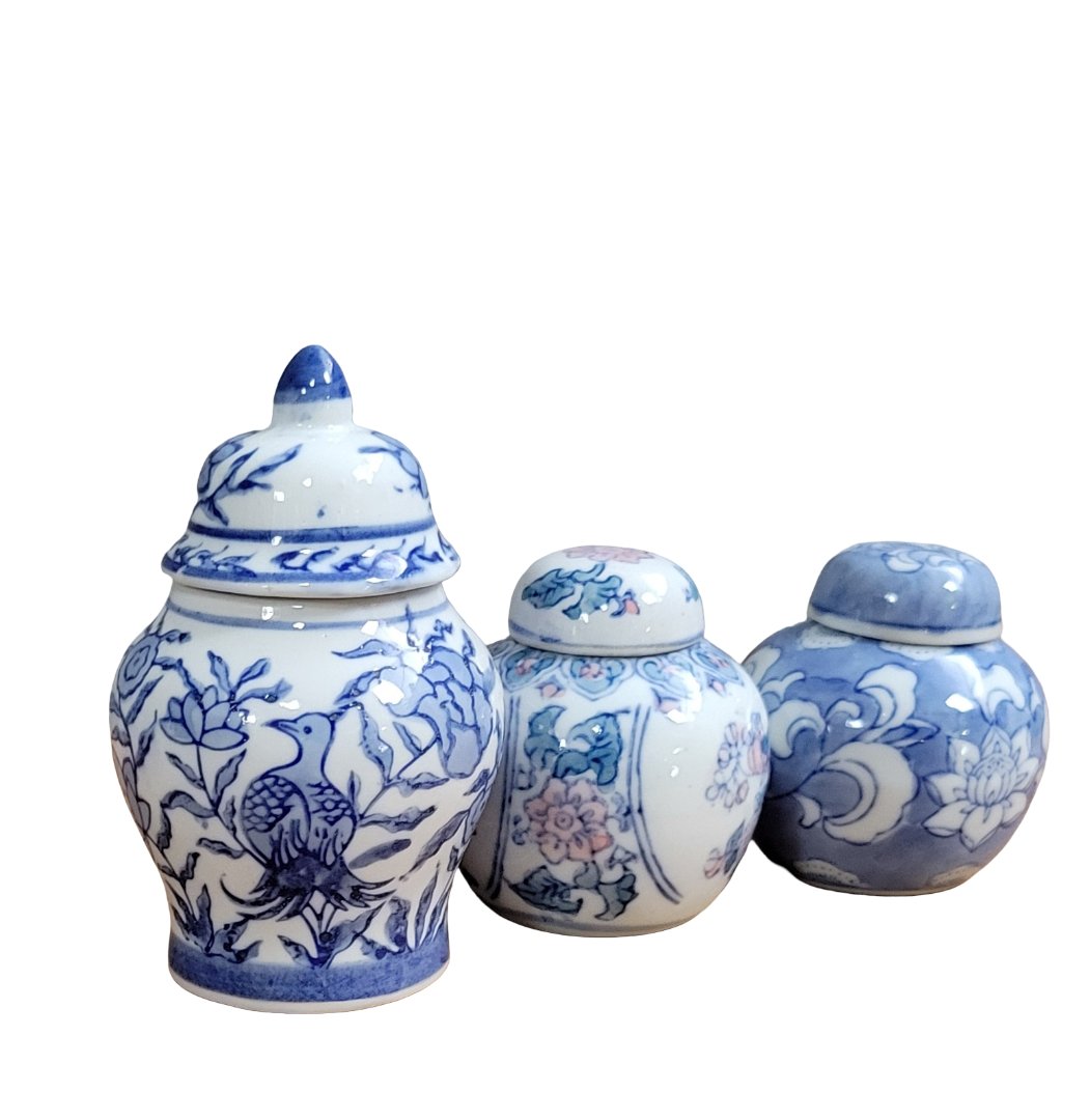 Trois pots couverts en porcelaine chinoise-photo-2