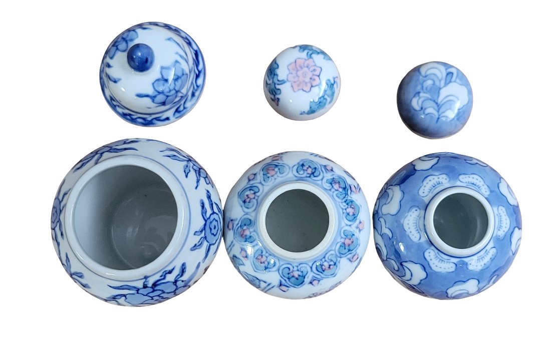 Trois pots couverts en porcelaine chinoise-photo-3