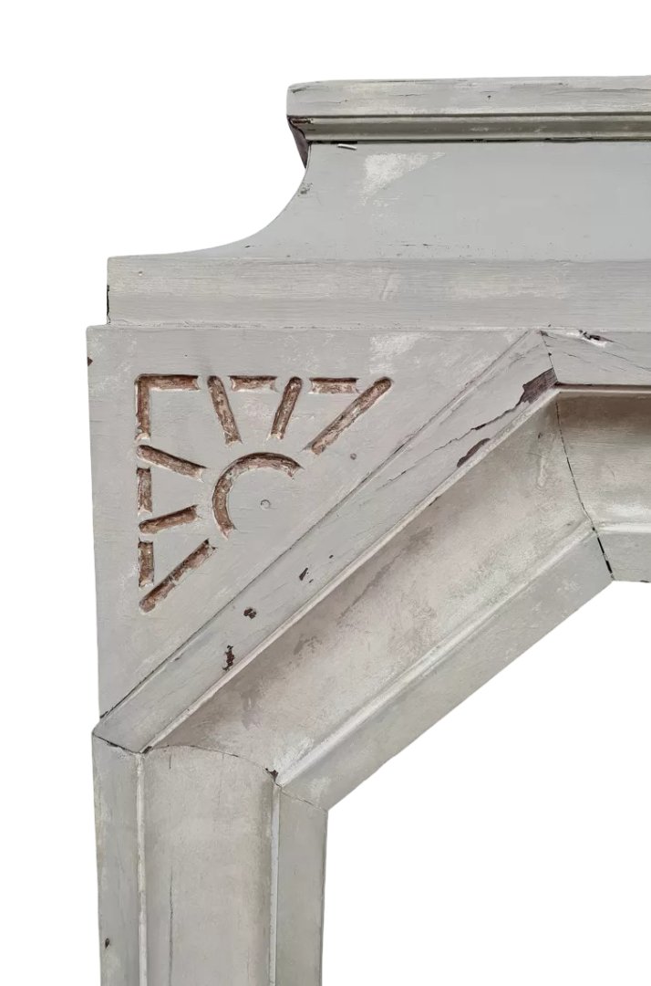Art Deco Period Fireplace In Lacquered Wood With A Faux Stone Appearance -photo-2