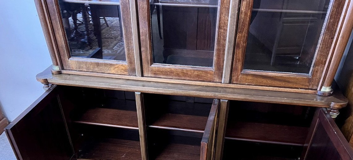 Empire Style Mahogany Swan-neck Bookcase -photo-2