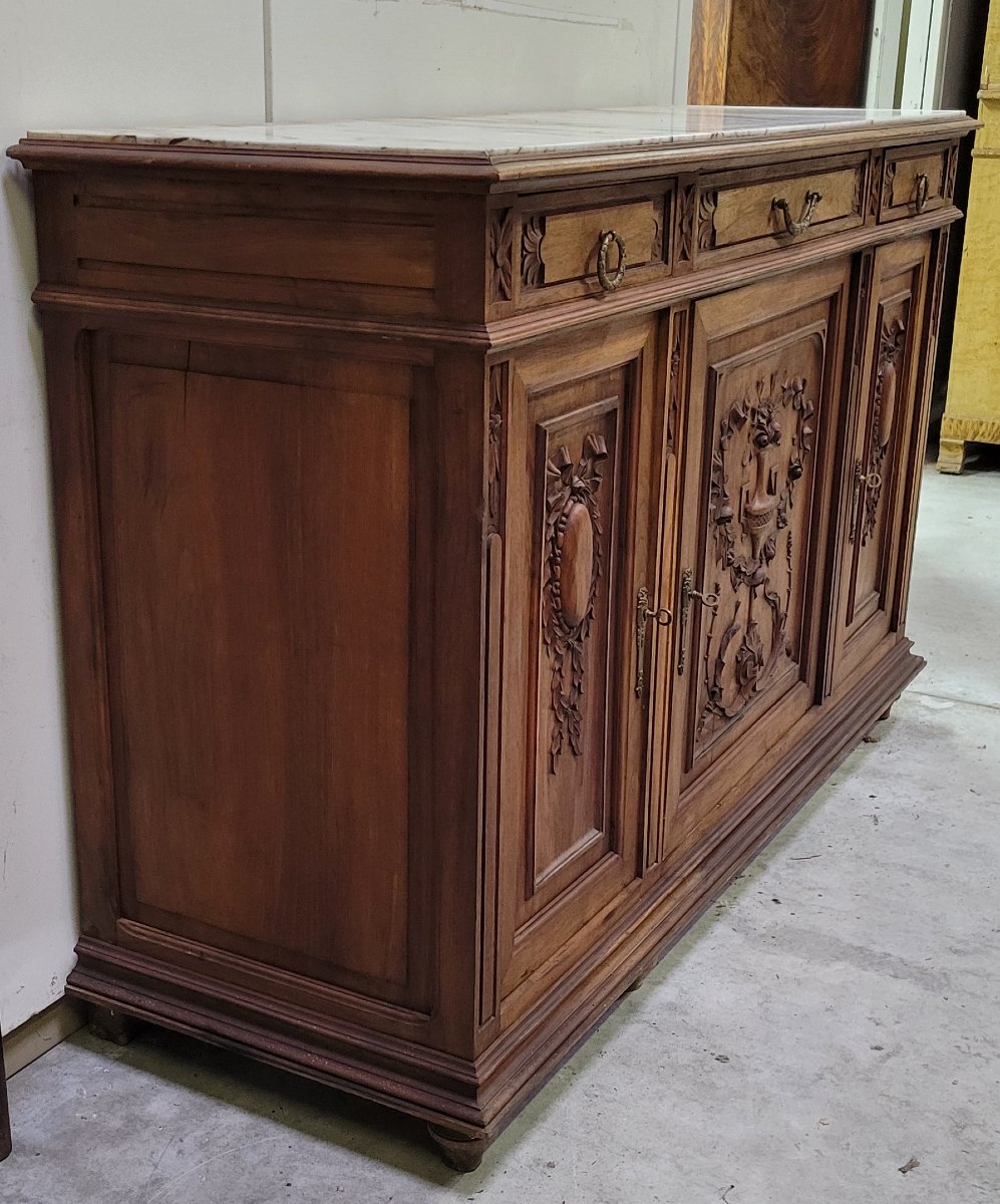 Louis XVI Style Walnut Sideboard-photo-2