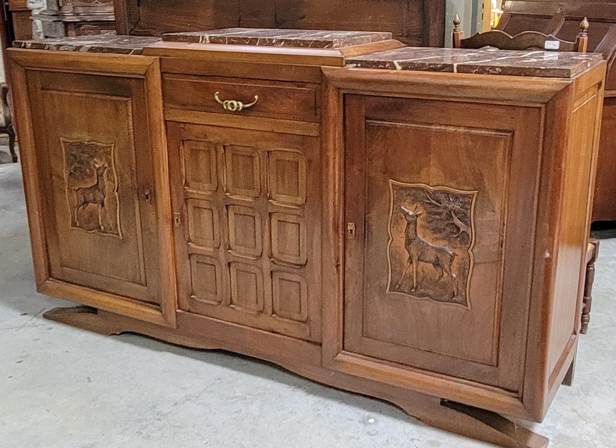 Buffet enfilade époque Art Déco en noyer-photo-2