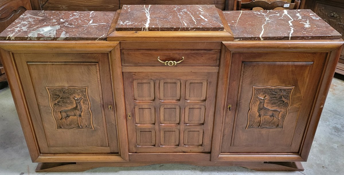 Buffet enfilade époque Art Déco en noyer-photo-8