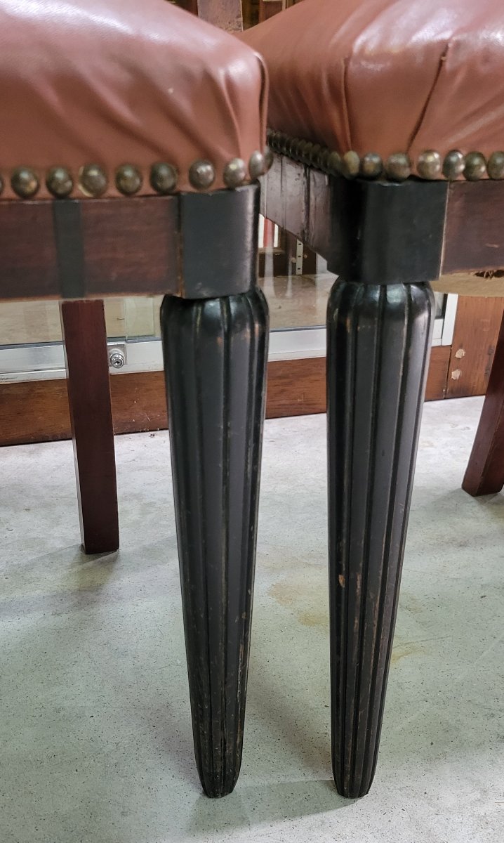 Set Of 6 Art Nouveau Mahogany Chairs Circa 1900-photo-4