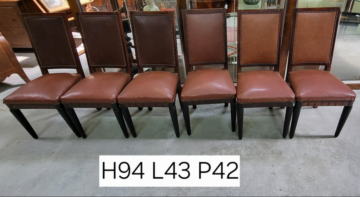 Set Of 6 Art Nouveau Mahogany Chairs Circa 1900-photo-6