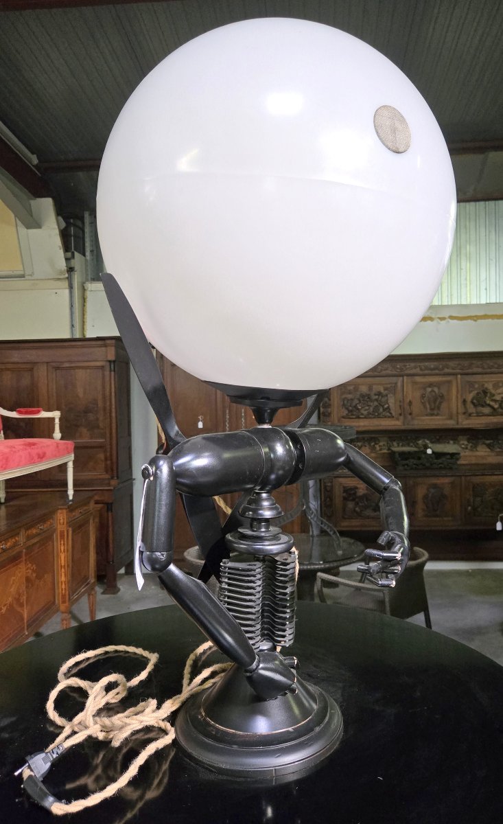 Unusual Modernist Thermoformed Lamp From The Mister Babache Brand / Height 103cm-photo-2