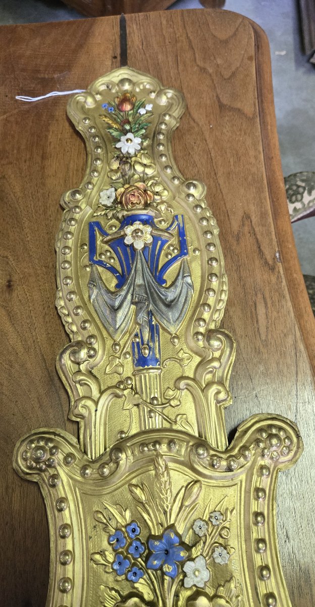 2 19th Century Flower Clock Pendulums-photo-5