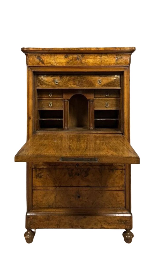 Louis Philippe Period Secretary With Ogee In Walnut -photo-2