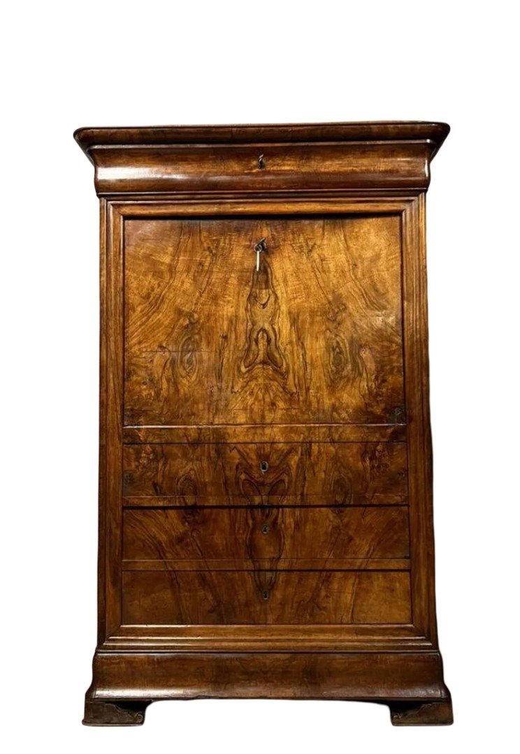 Louis Philippe Period Secretary With Double Ogee In Walnut 