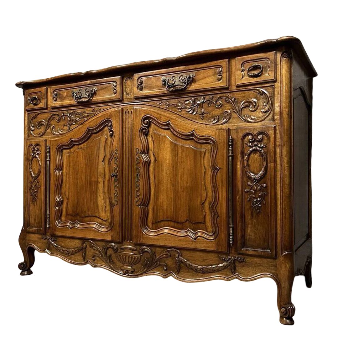 Buffet provençal de style louis XV en noyer / 160cm de long-photo-2