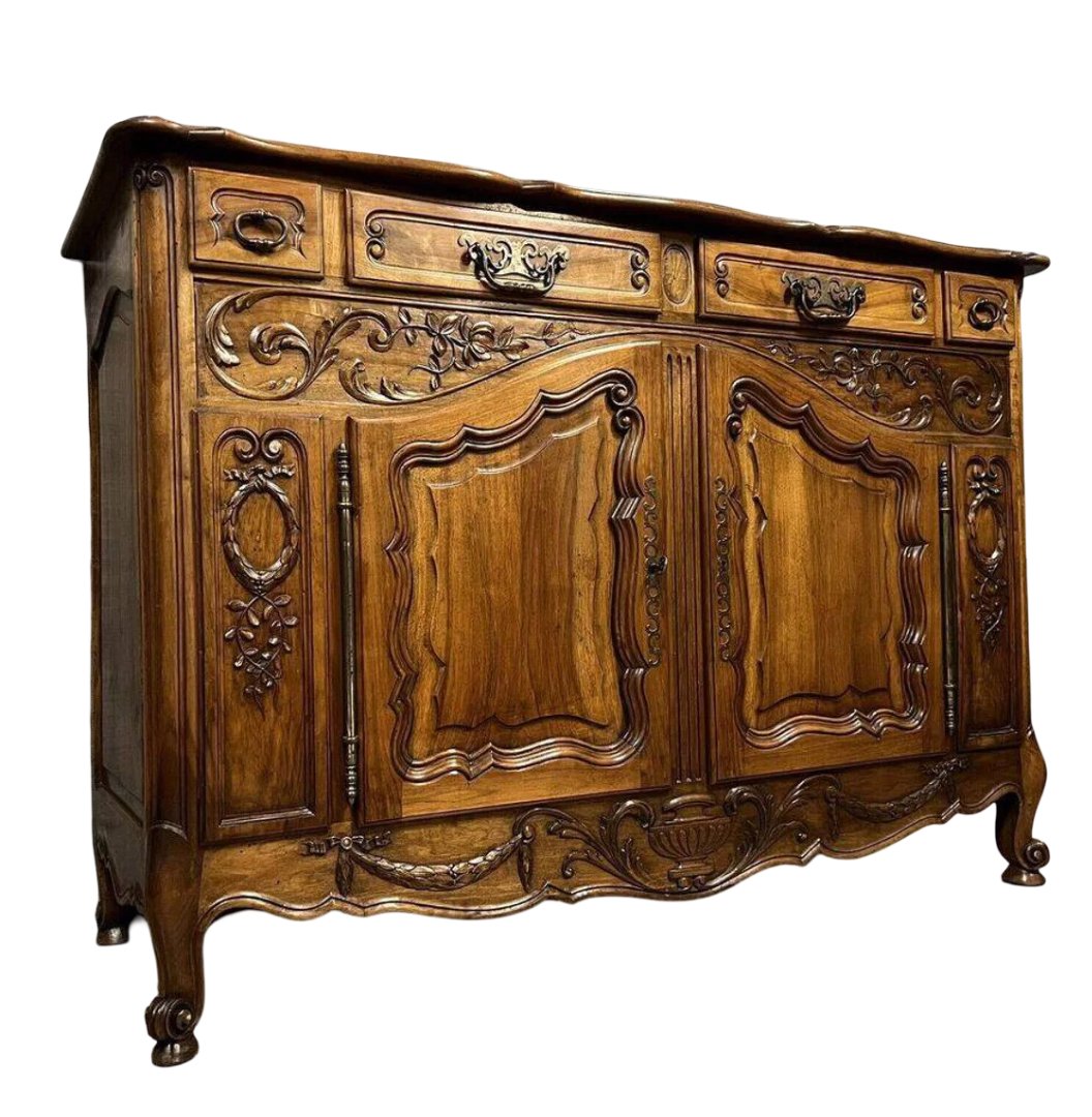 Buffet provençal de style louis XV en noyer / 160cm de long-photo-4