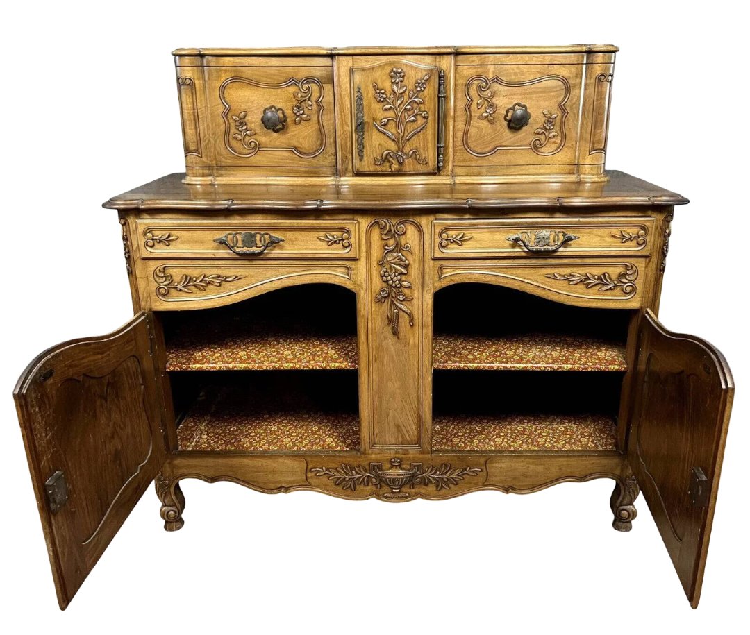 Provençal Louis XV Style Sliding Sideboard Stamped In Fruit Wood -photo-3