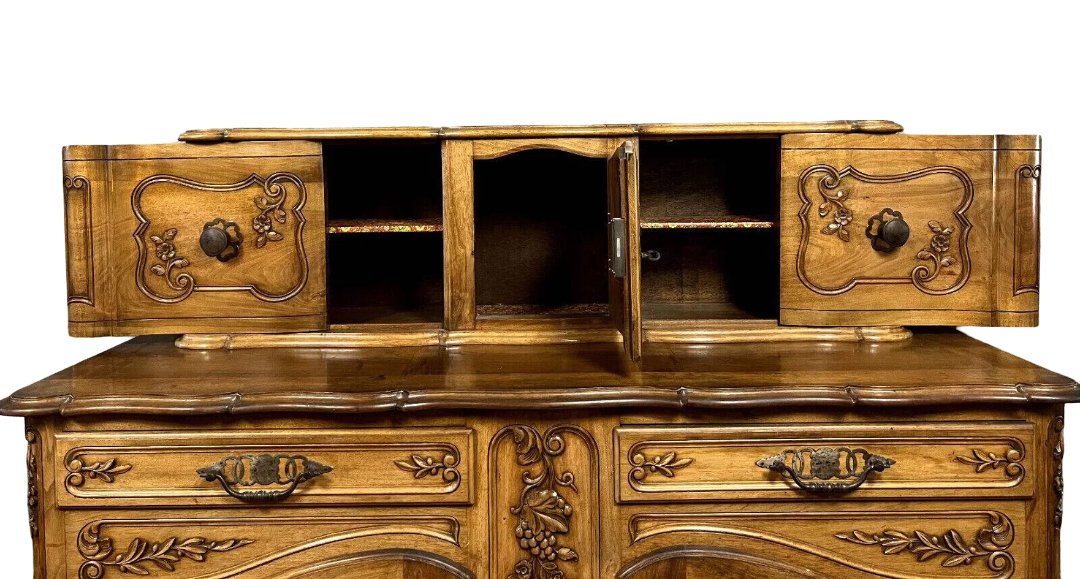 Provençal Louis XV Style Sliding Sideboard Stamped In Fruit Wood -photo-4