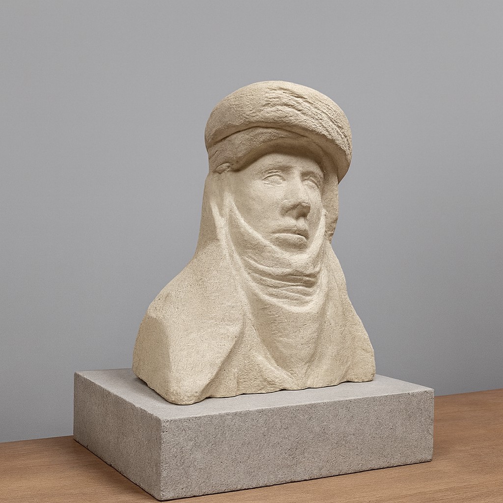 Importante sculpture volume orientaliste en pierre époque Art Déco   