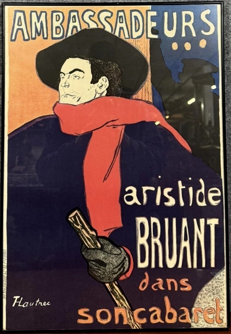 HENRI DE TOULOUSE-LAUTREC (1864-1901) : Aristide Bruant / lithographie couleur