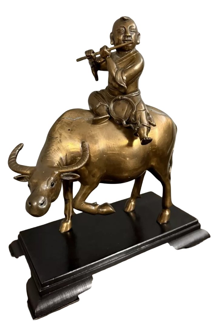 Asia 20th Century: Bronze Sculpture With Copper Patina And Traces Of Silver Plating-photo-4