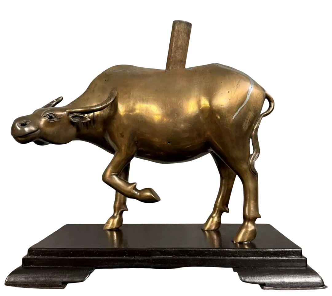 Asia 20th Century: Bronze Sculpture With Copper Patina And Traces Of Silver Plating-photo-5